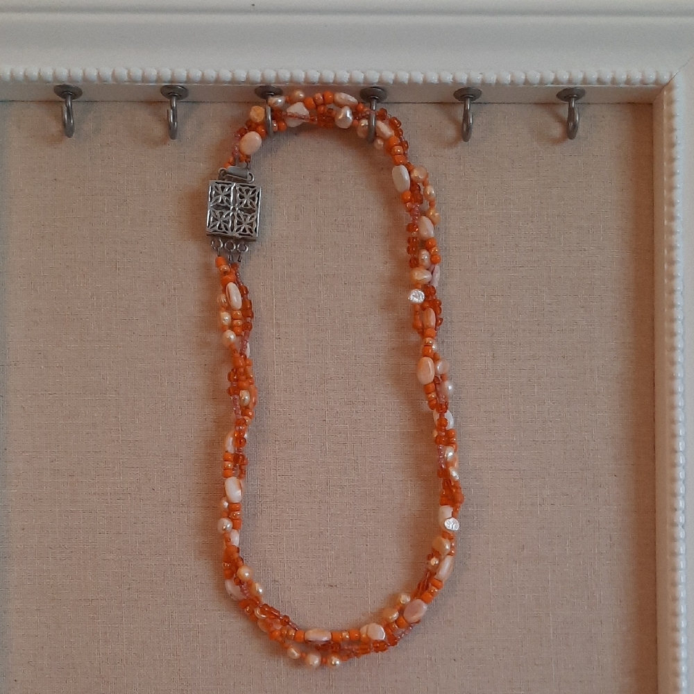 Vintage 3-strand Braided Bead Necklace